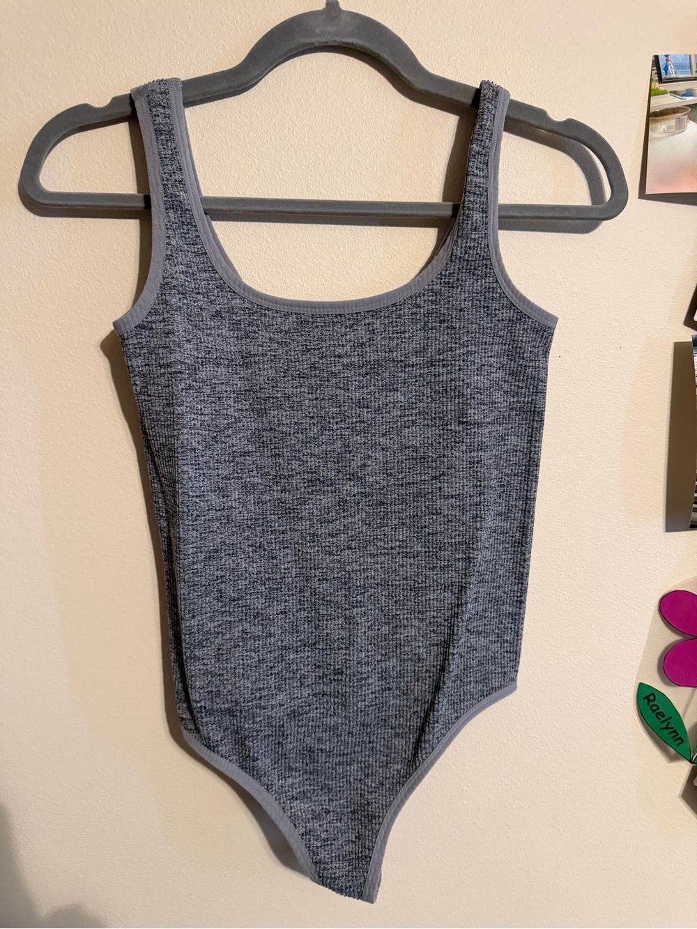 Colsie Grey Ribbed Tank Bodysuit